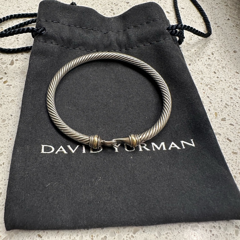 David Yurman Cable Bucket Bracelet w/ Gold